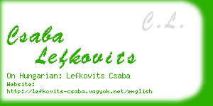csaba lefkovits business card